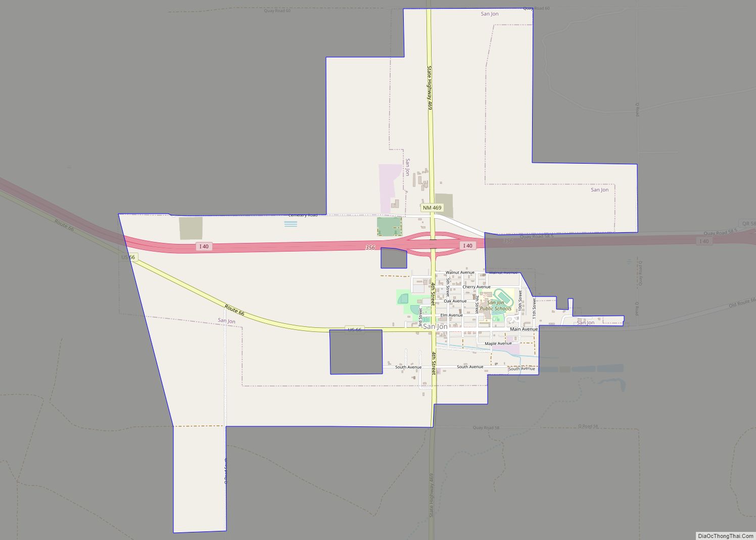 Map of San Jon village
