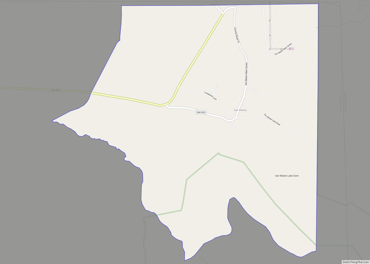Map of San Mateo CDP, New Mexico