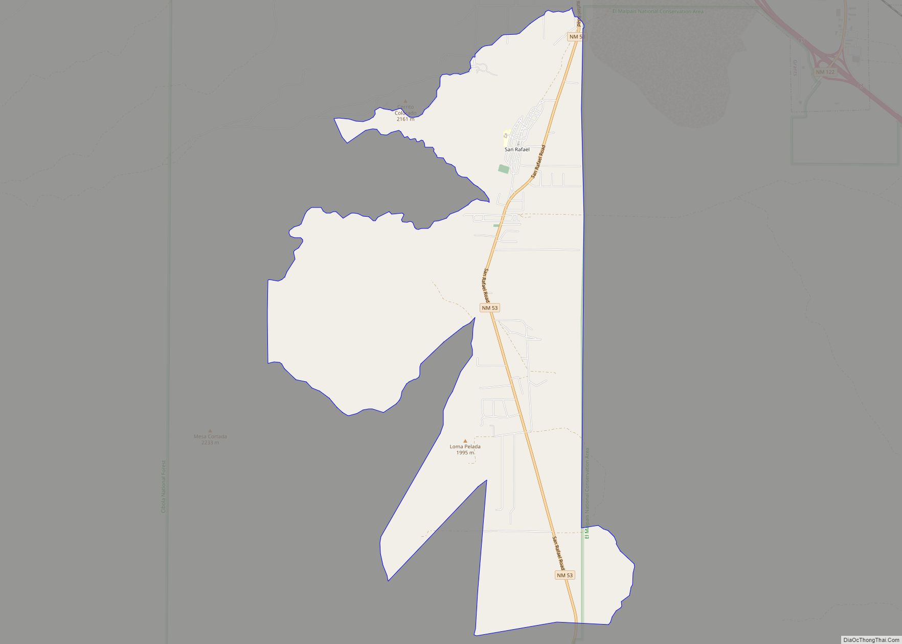 Map of San Rafael CDP, New Mexico
