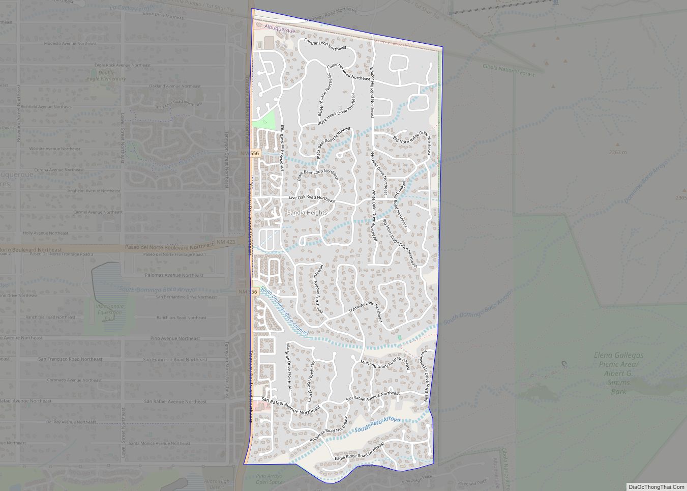 Map of Sandia Heights CDP
