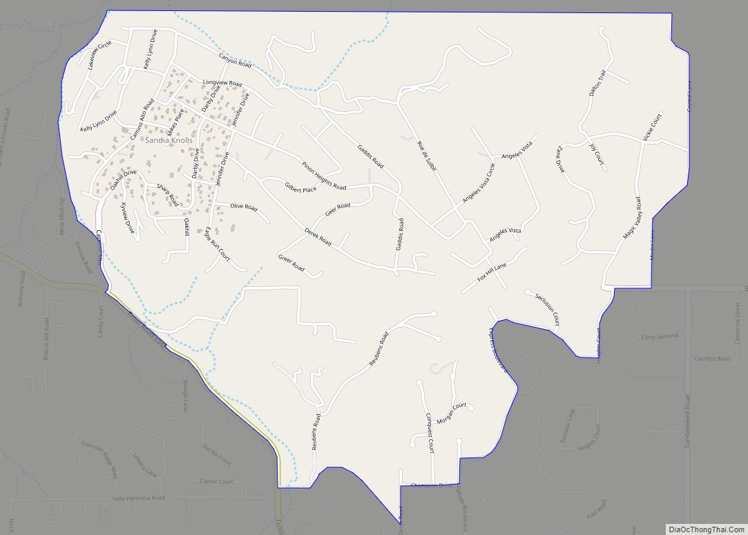 Map of Sandia Knolls CDP
