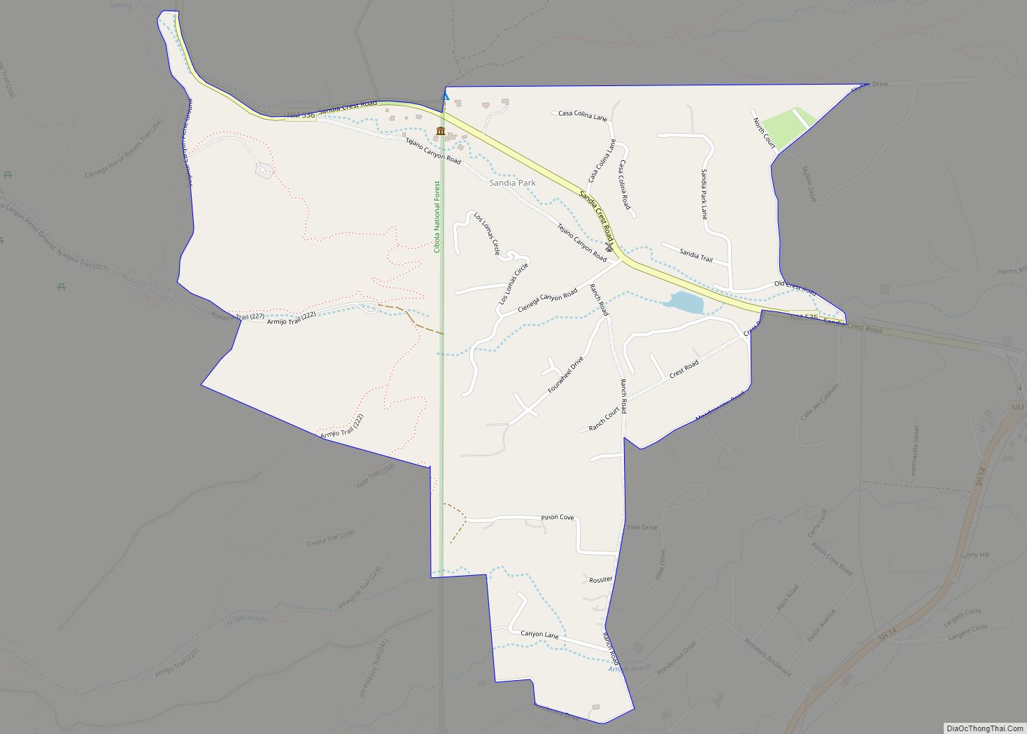 Map of Sandia Park CDP