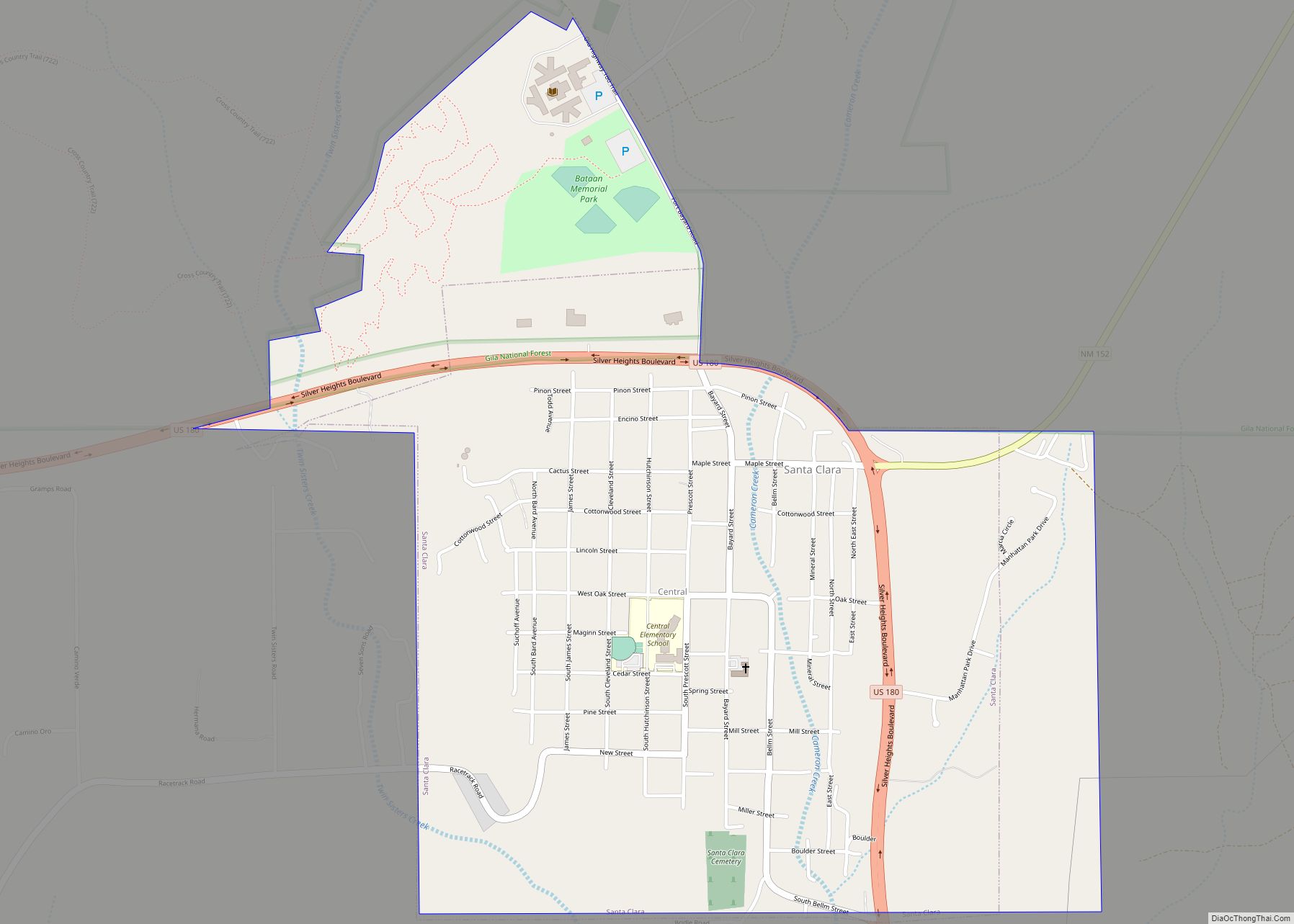 Map of Santa Clara village, New Mexico