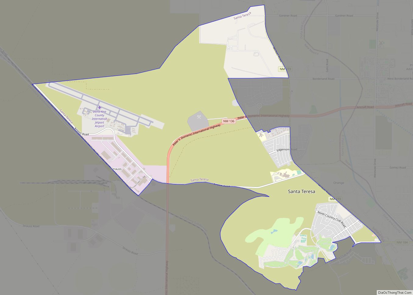 Map of Santa Teresa CDP