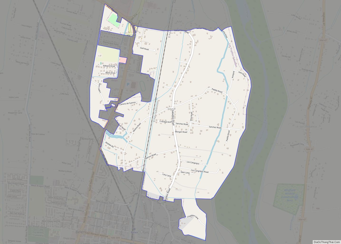 Map of Sausal CDP