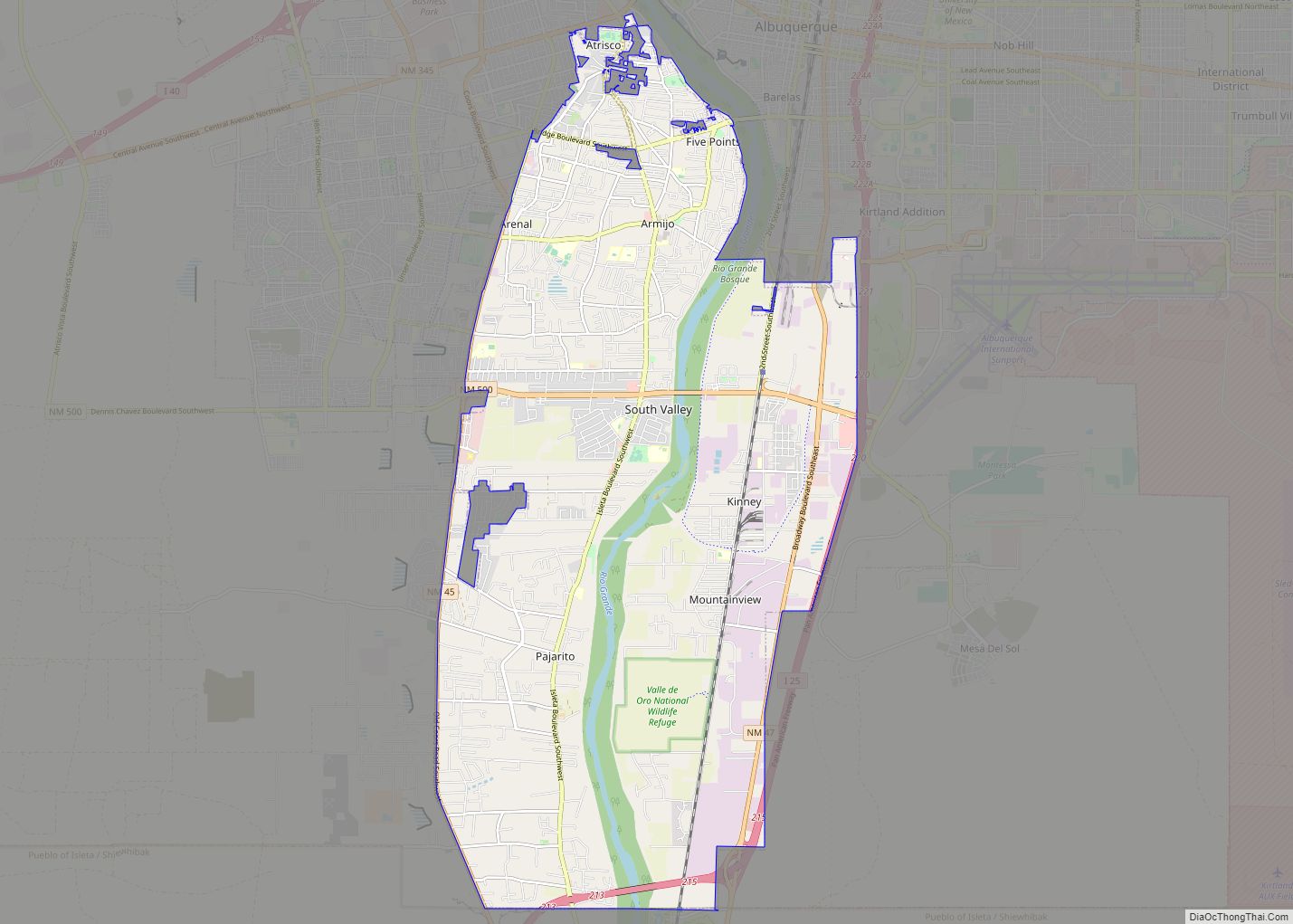 Map of South Valley CDP