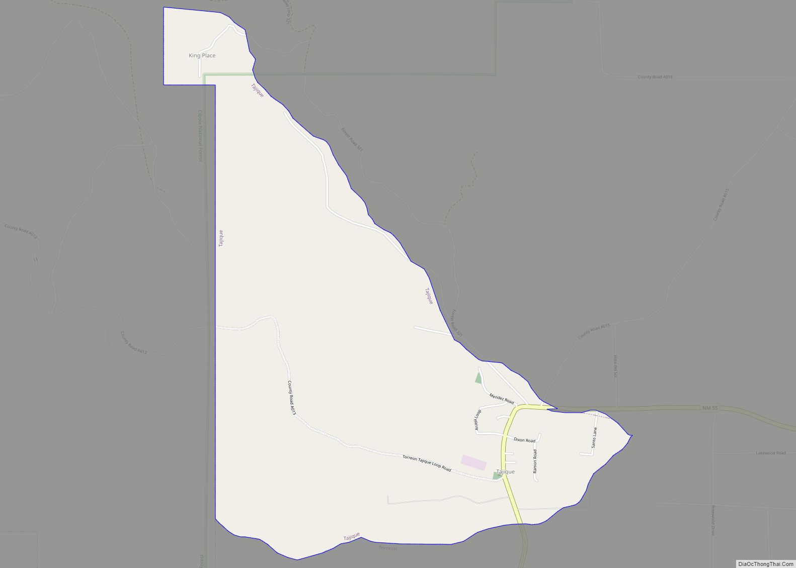 Map of Tajique CDP