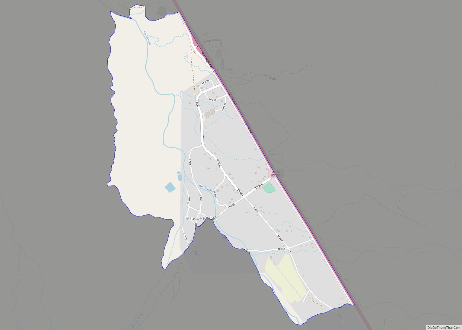 Map of Tesuque Pueblo CDP