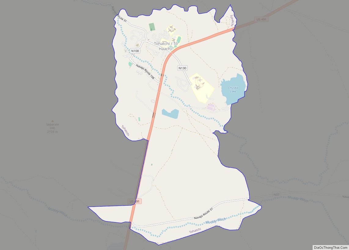Map of Tohatchi CDP