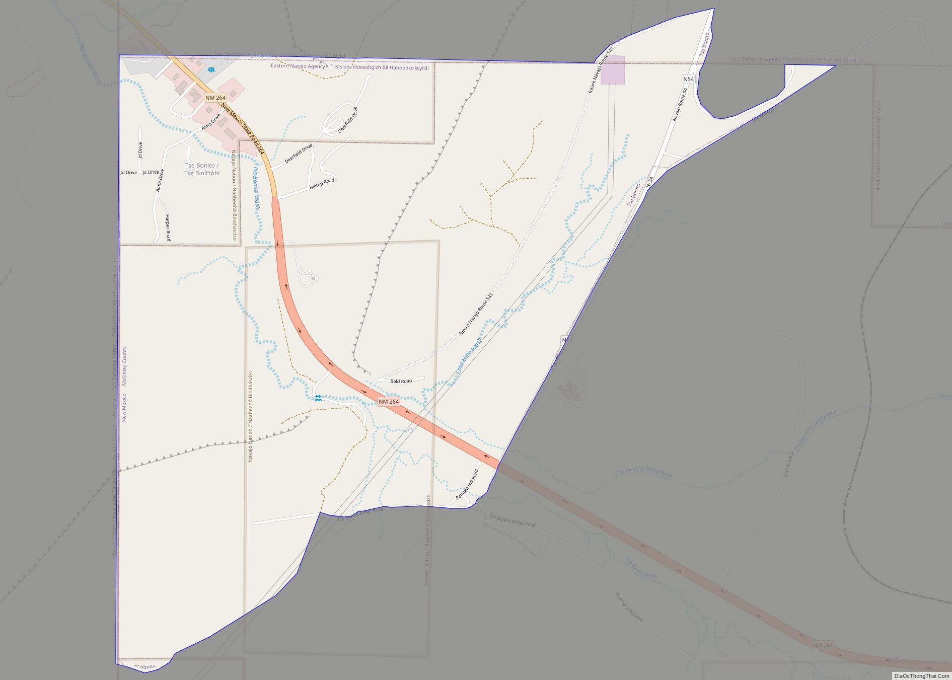 Map of Tse Bonito CDP