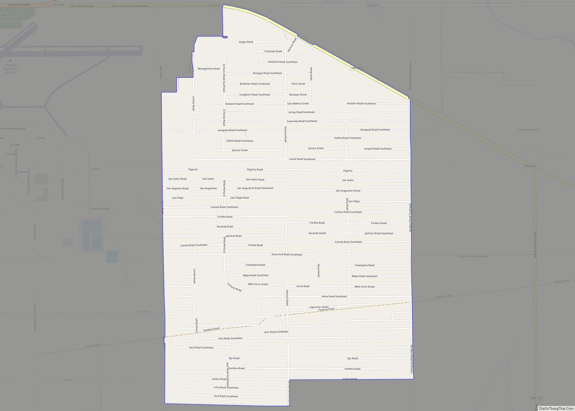 Map of Ventura CDP, New Mexico