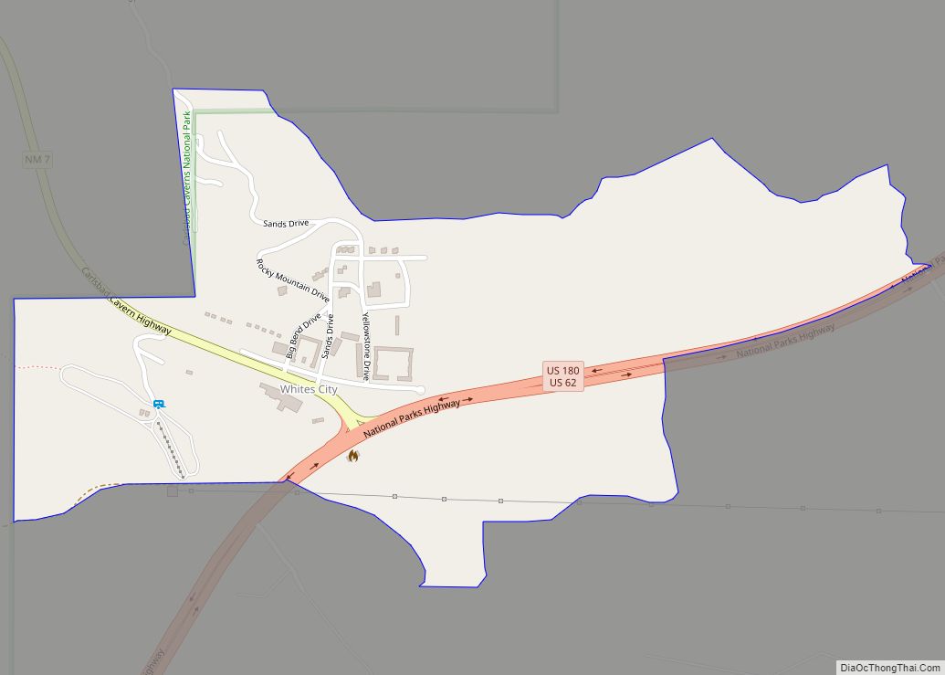 Map of Whites City CDP