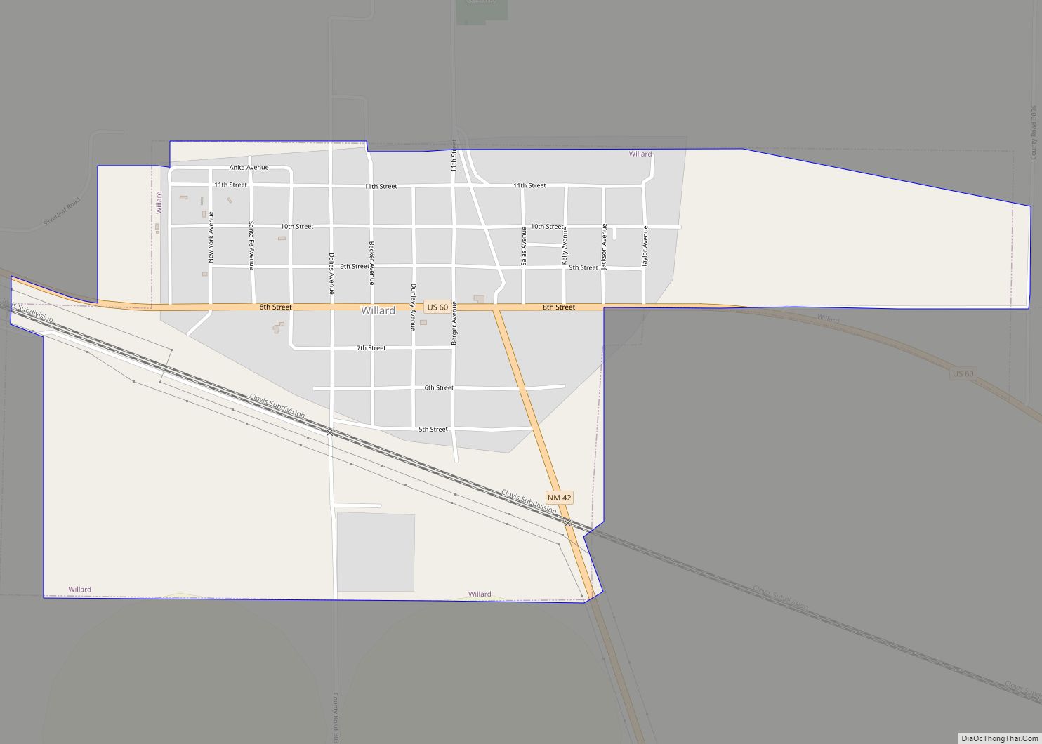 Map of Willard village, New Mexico