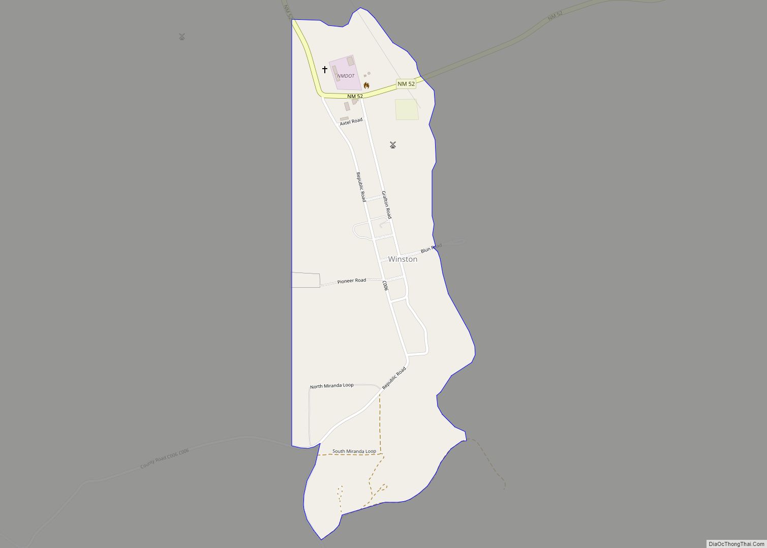 Map of Winston CDP, New Mexico