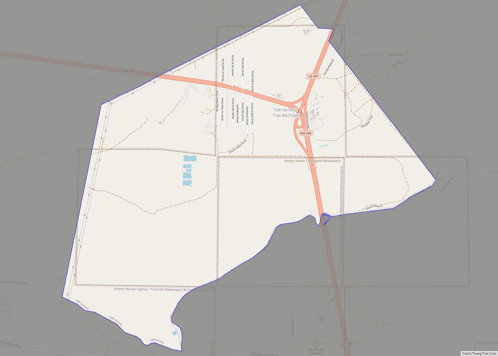 Map of Yah-ta-hey CDP