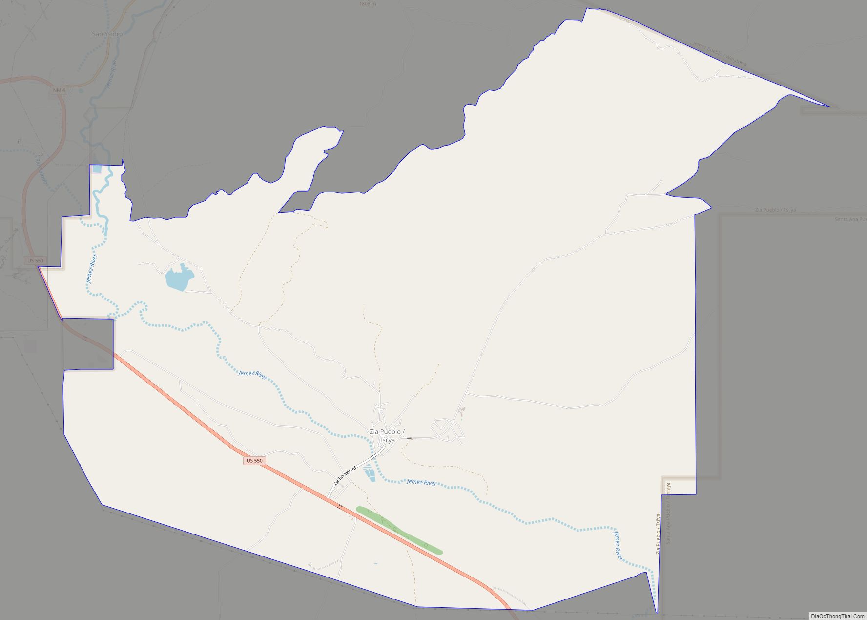 Map of Zia Pueblo CDP