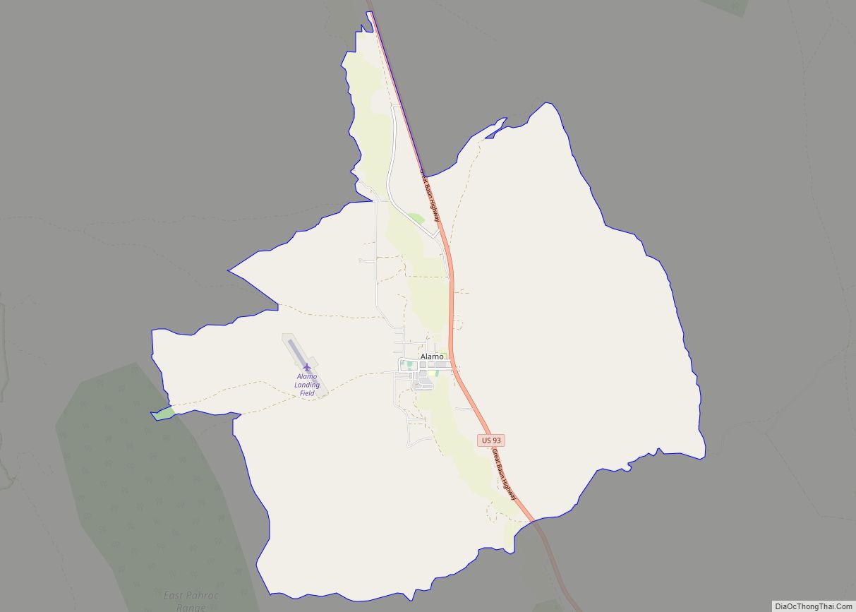 Map of Alamo CDP, Nevada