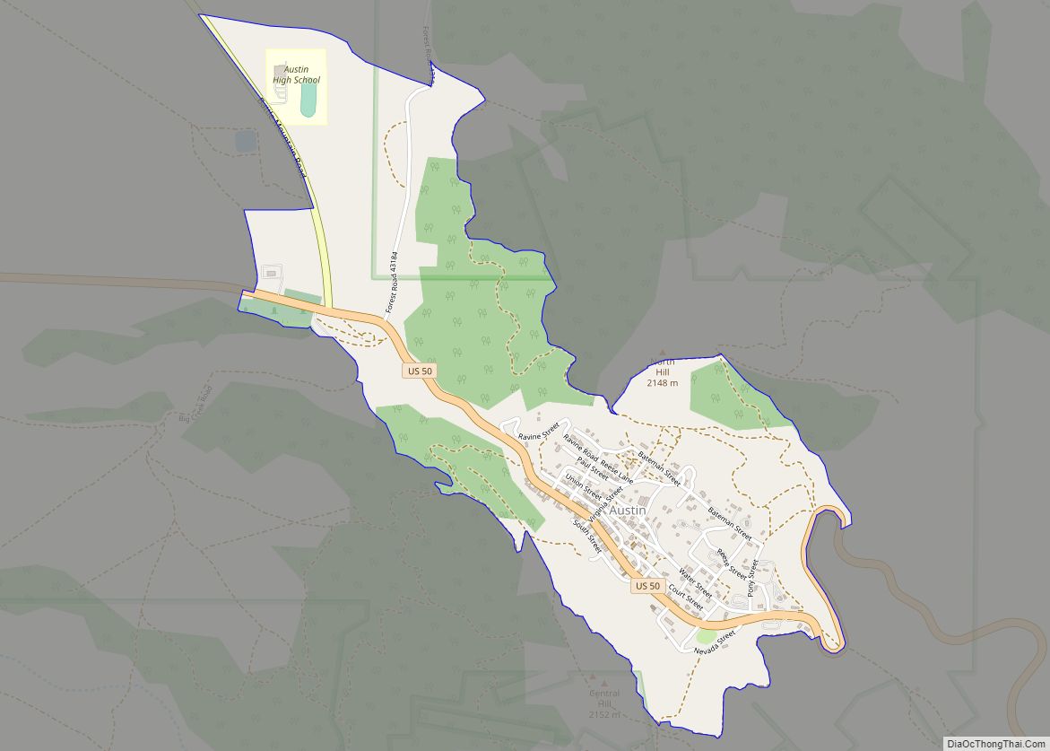 Map of Austin CDP, Nevada