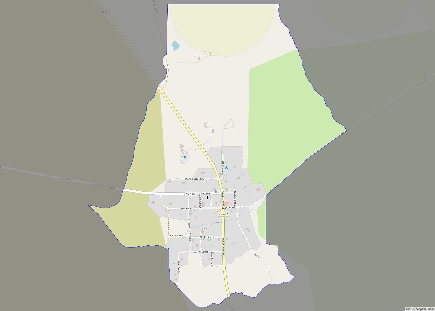 Map of Baker CDP, Nevada