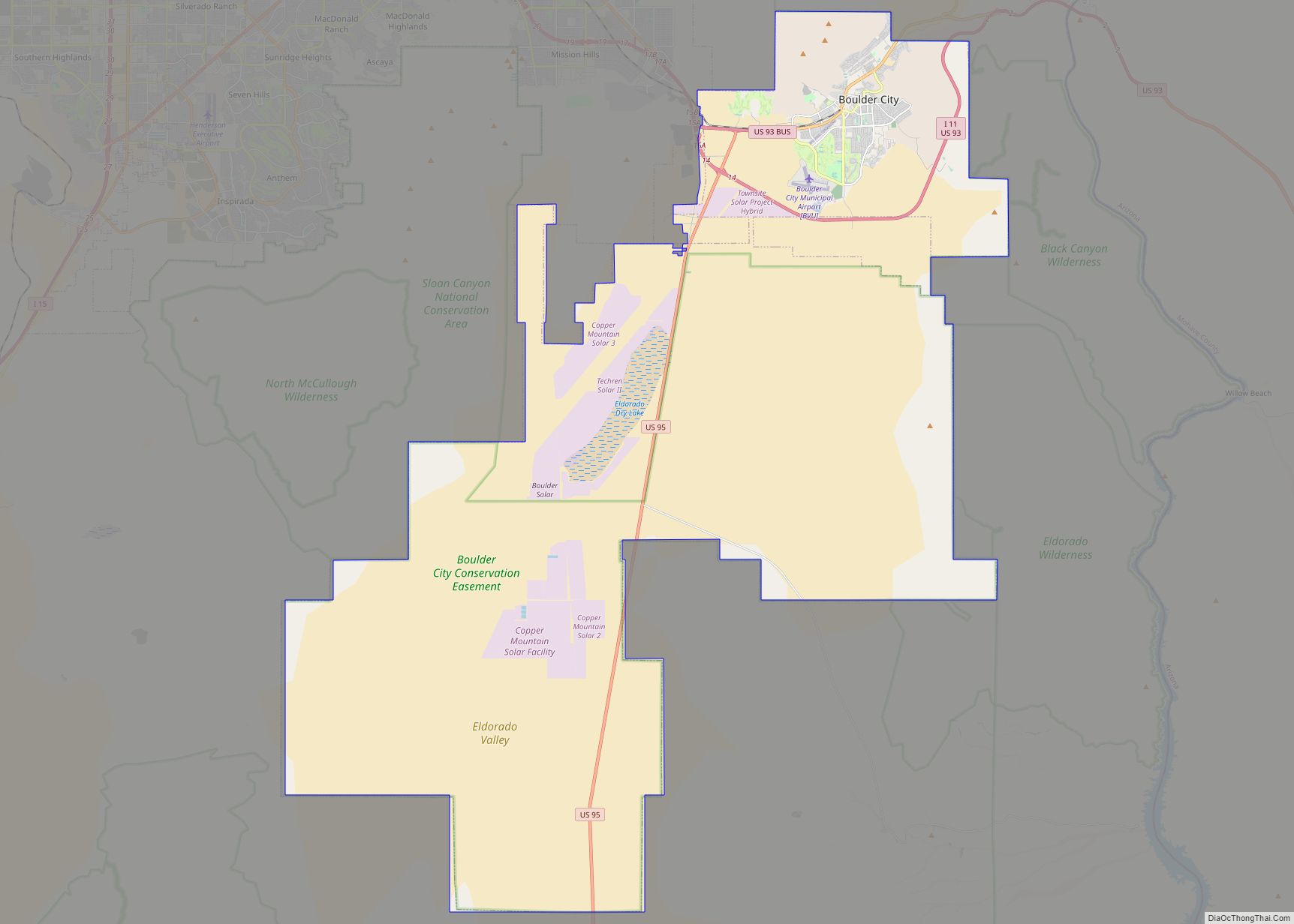 Map of Boulder City city