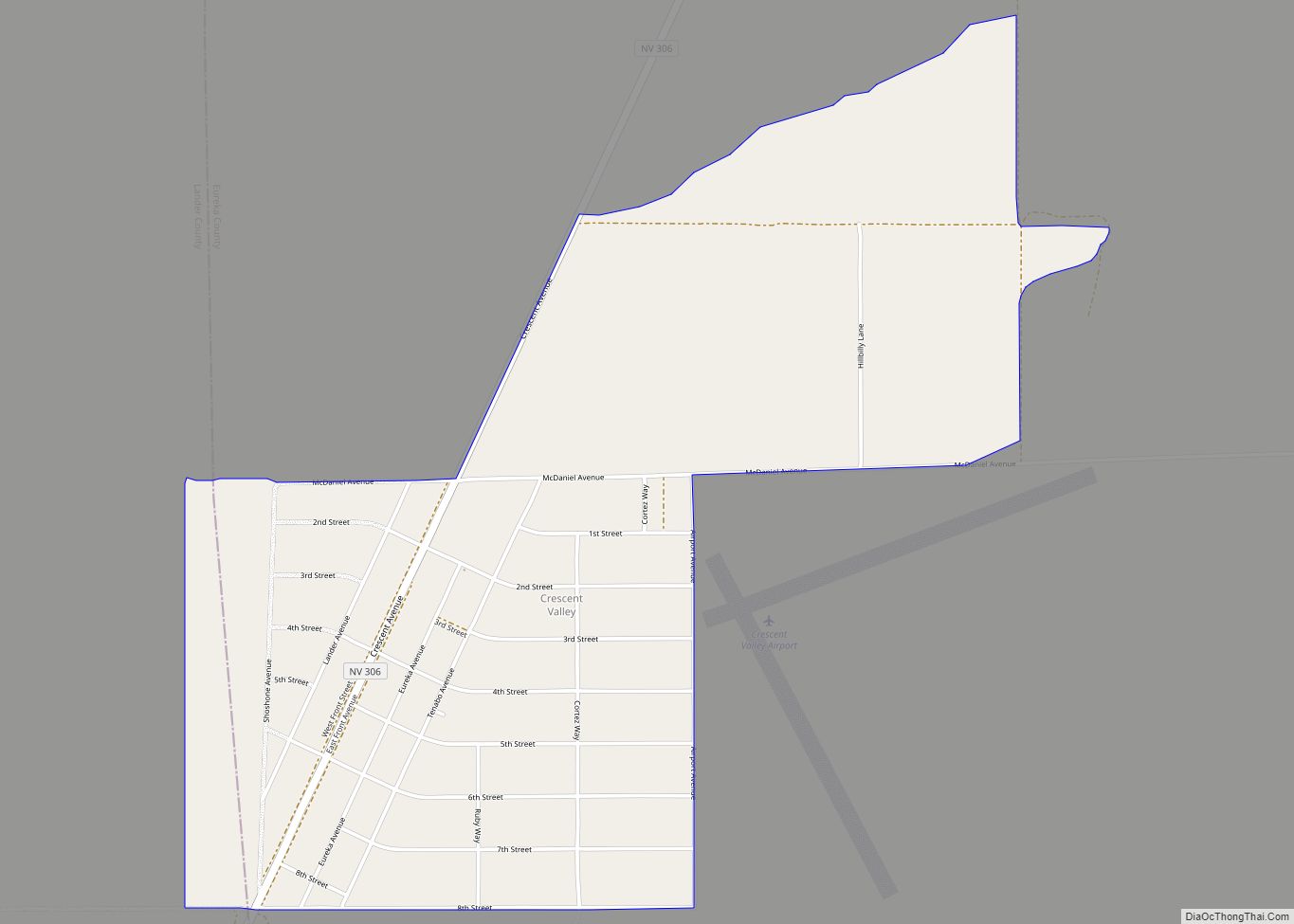 Map Of Crescent Valley CDP   Crescent Valley 