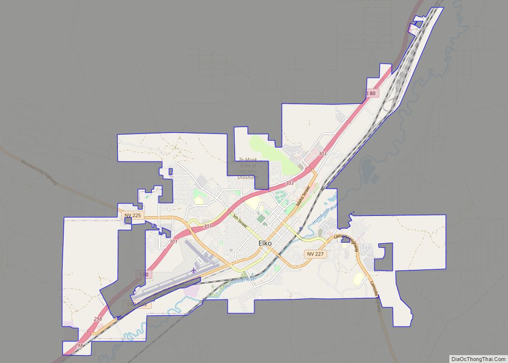 Map of Elko city