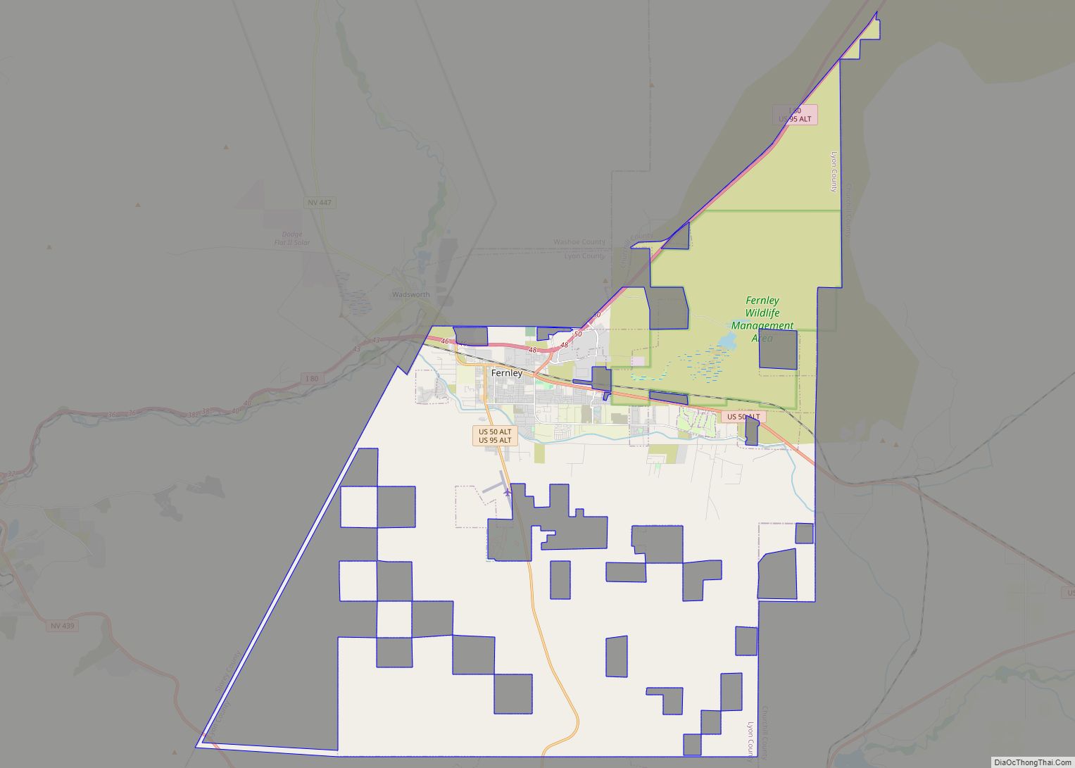Map of Fernley city
