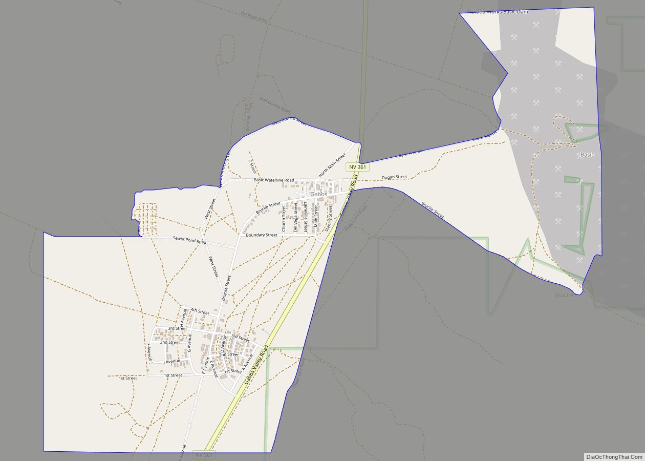 Map of Gabbs CDP