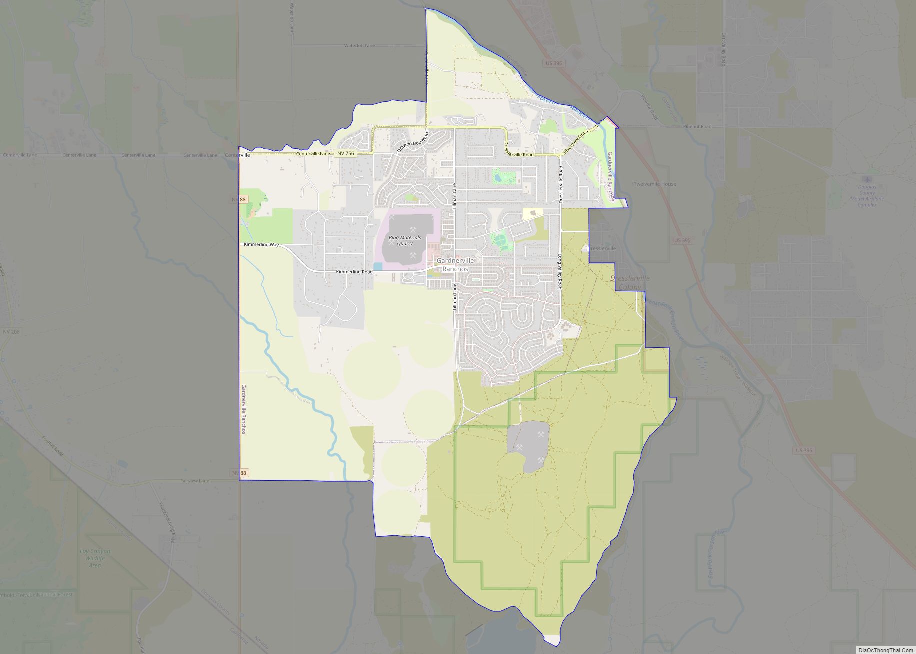 Map of Gardnerville Ranchos CDP