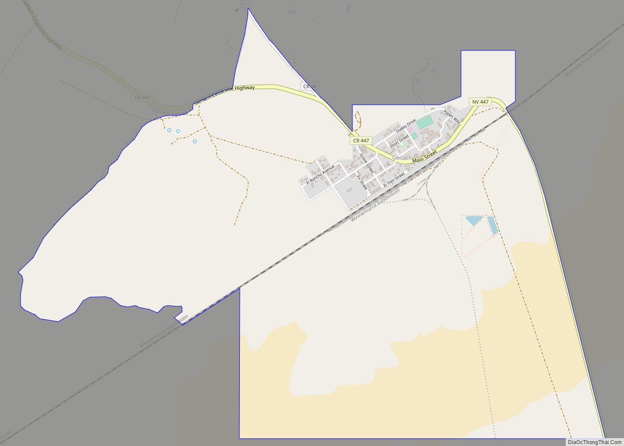 Map of Gerlach CDP