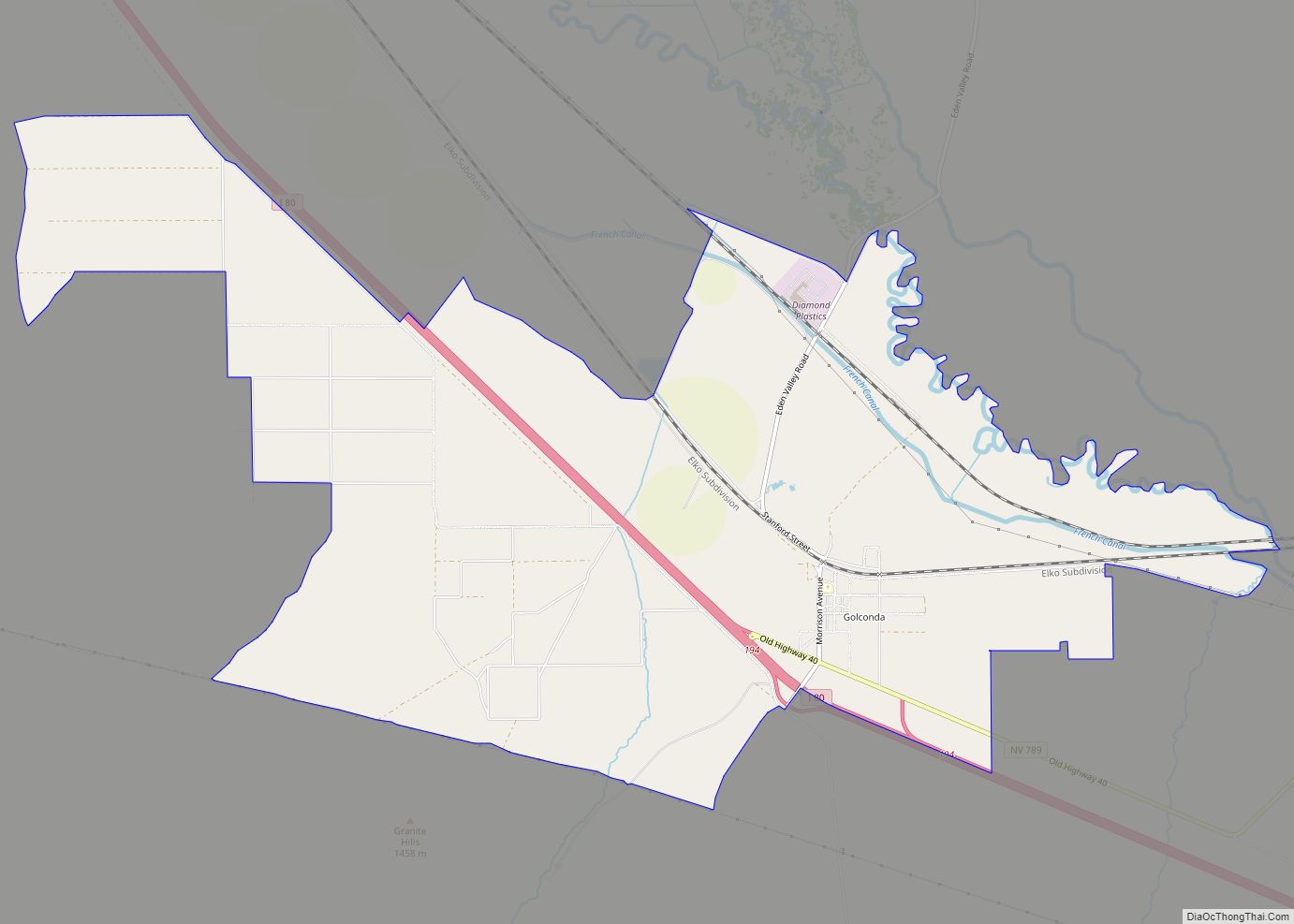 Map of Golconda CDP, Nevada