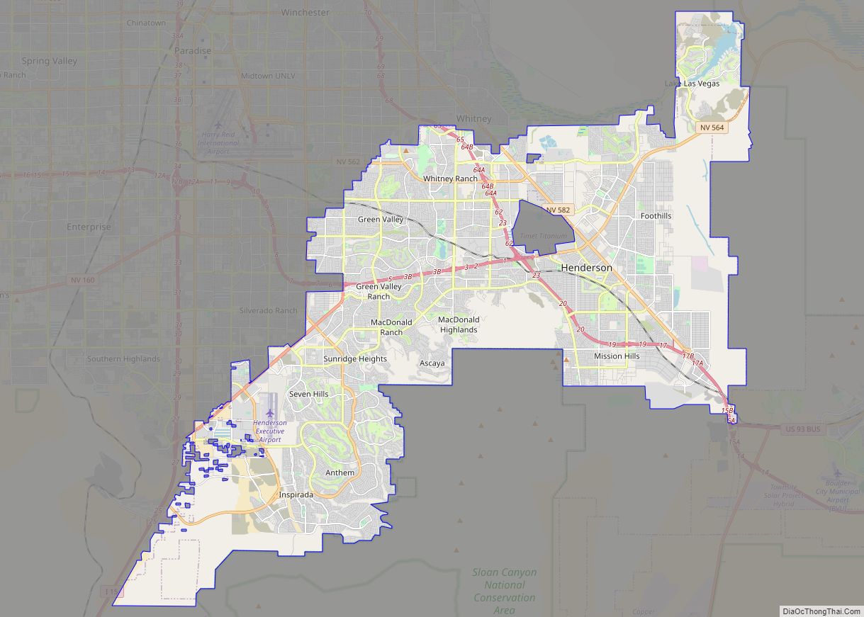 Map of Henderson city, Nevada