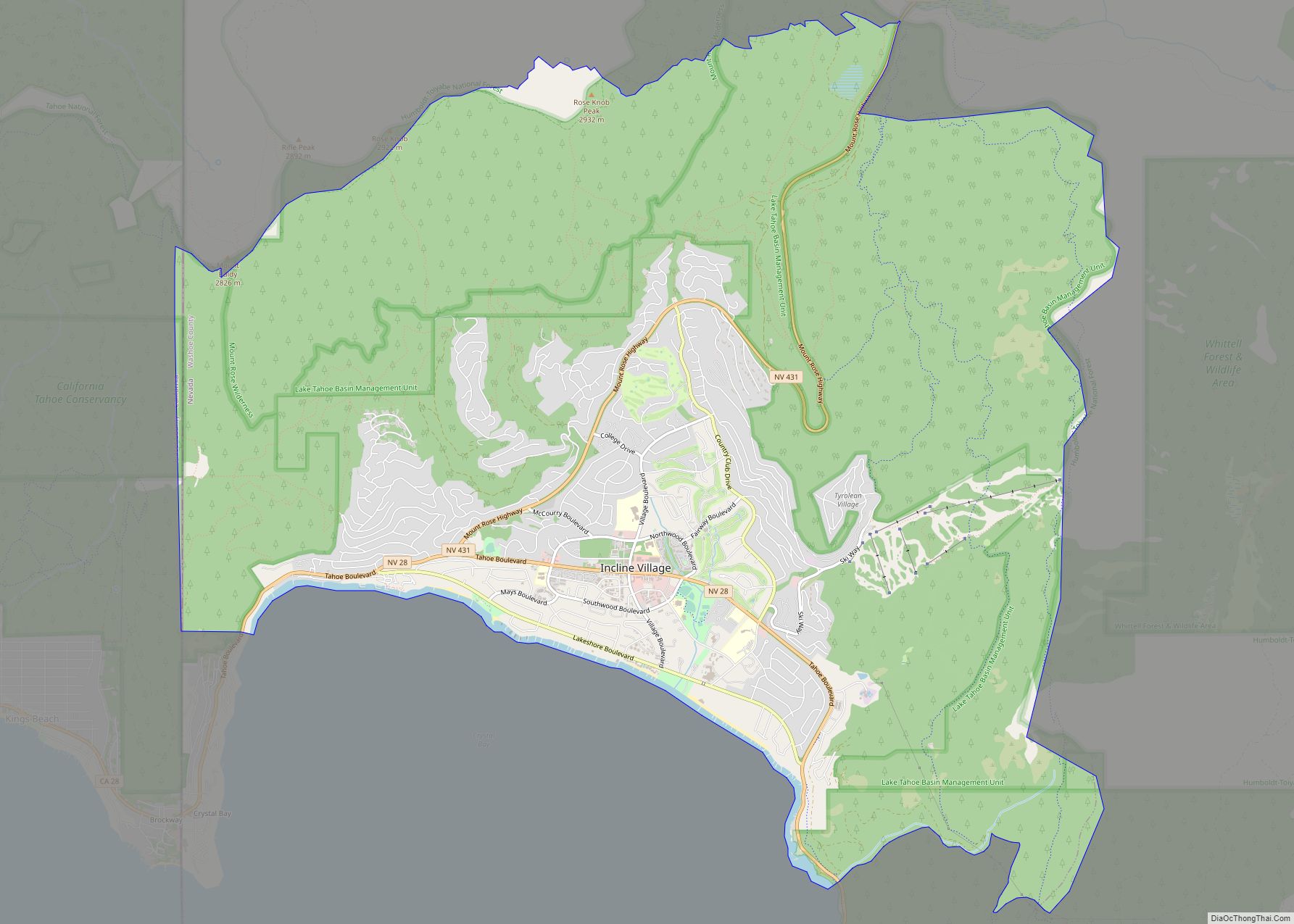 Map of Incline Village CDP