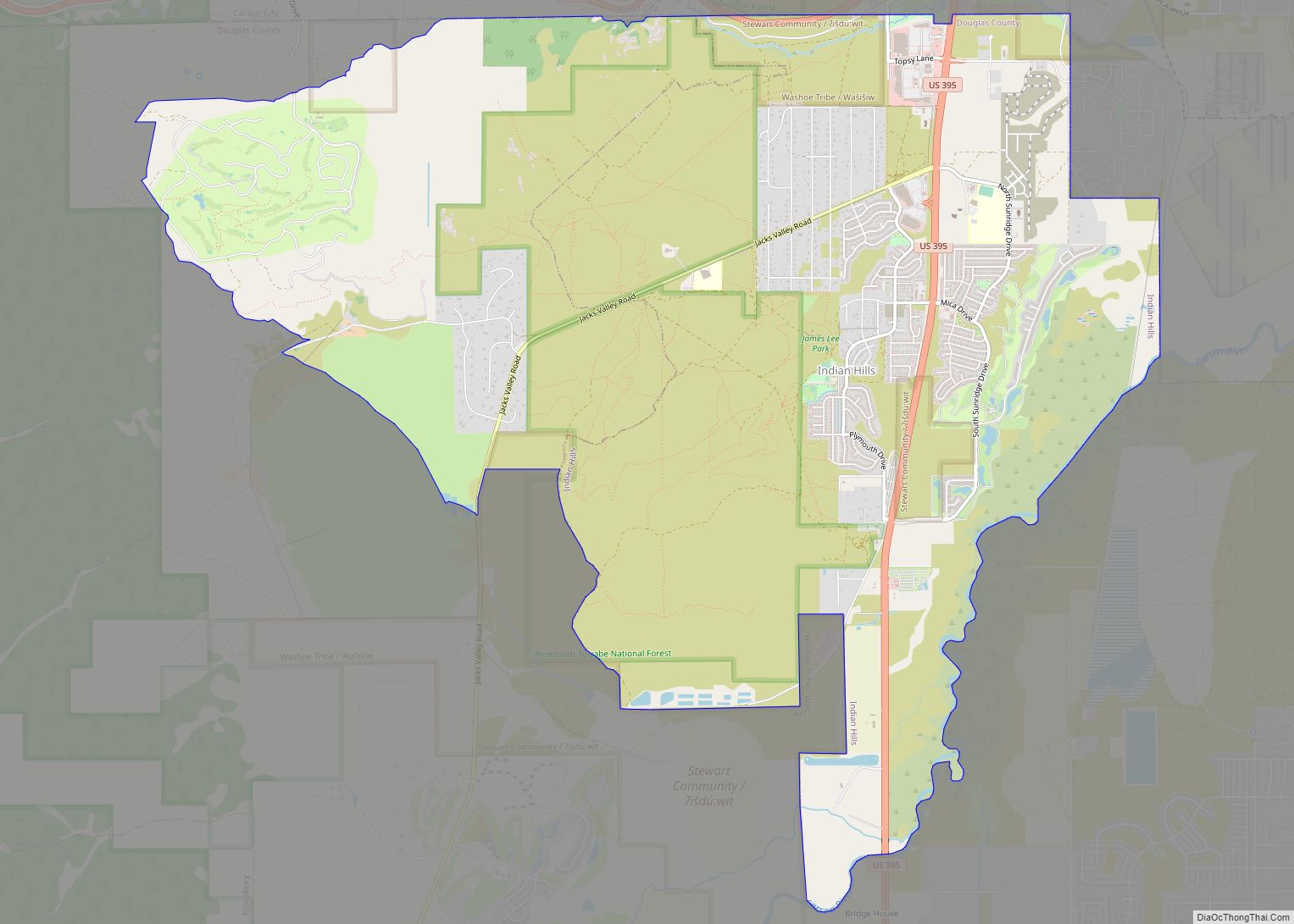 Map of Indian Hills CDP, Nevada