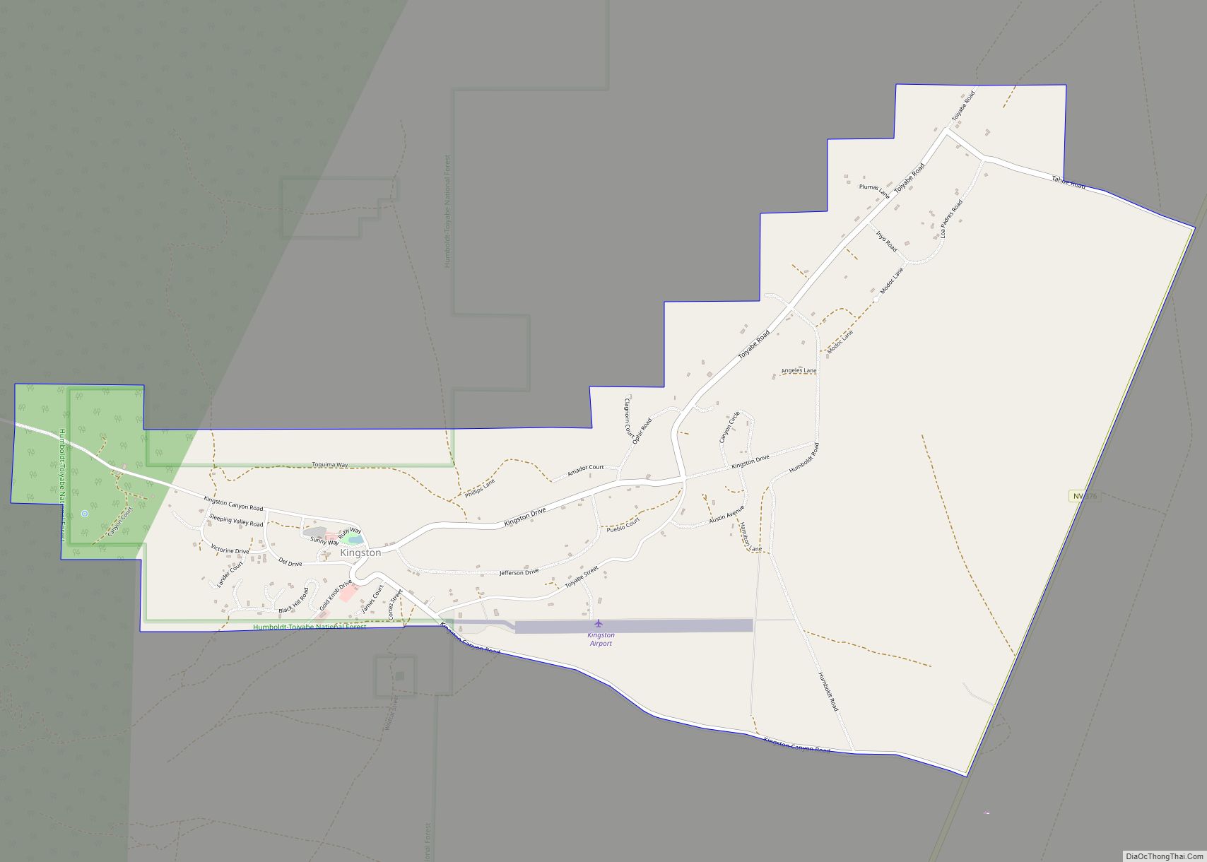 Map of Kingston CDP, Nevada