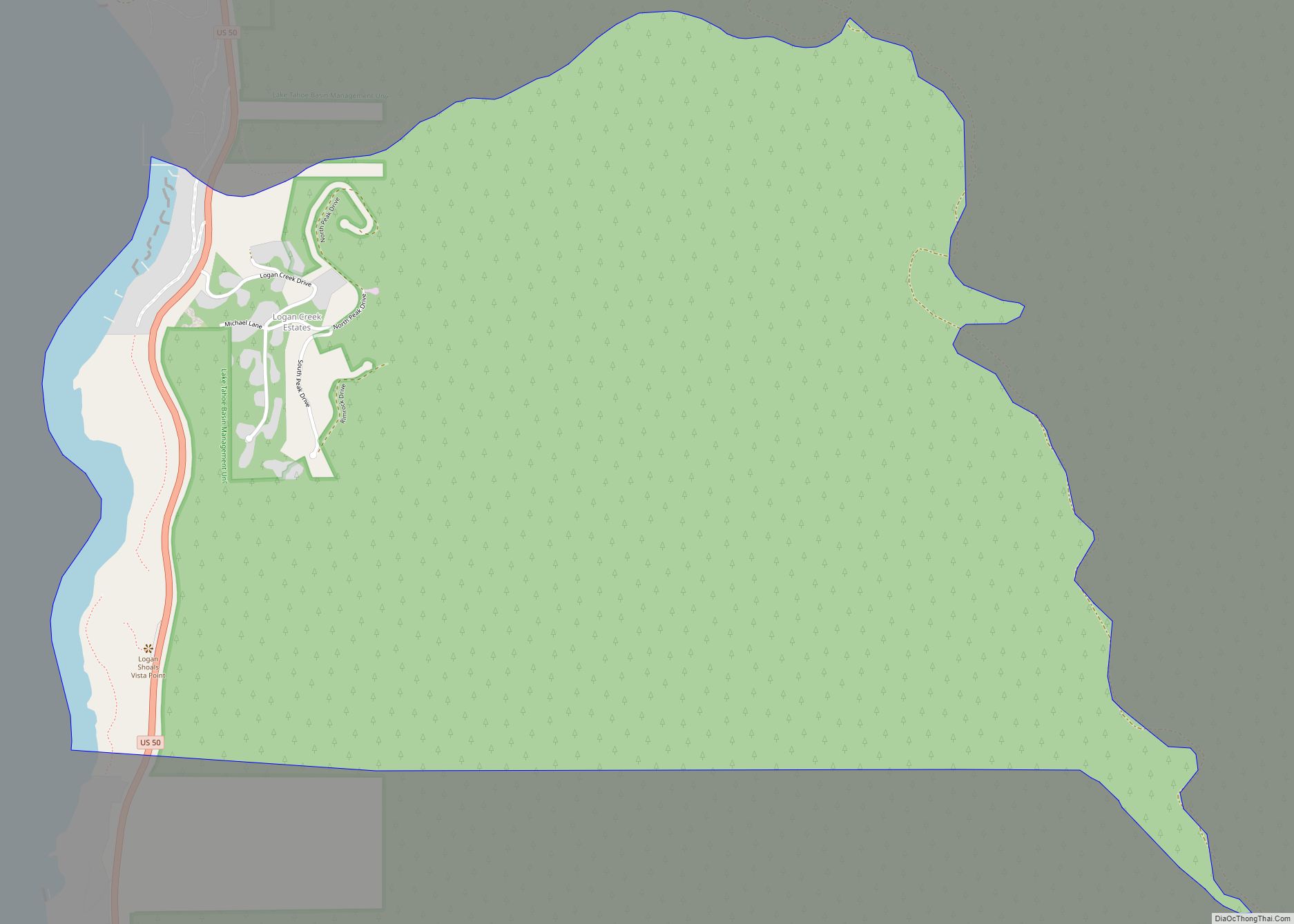 Map of Logan Creek CDP