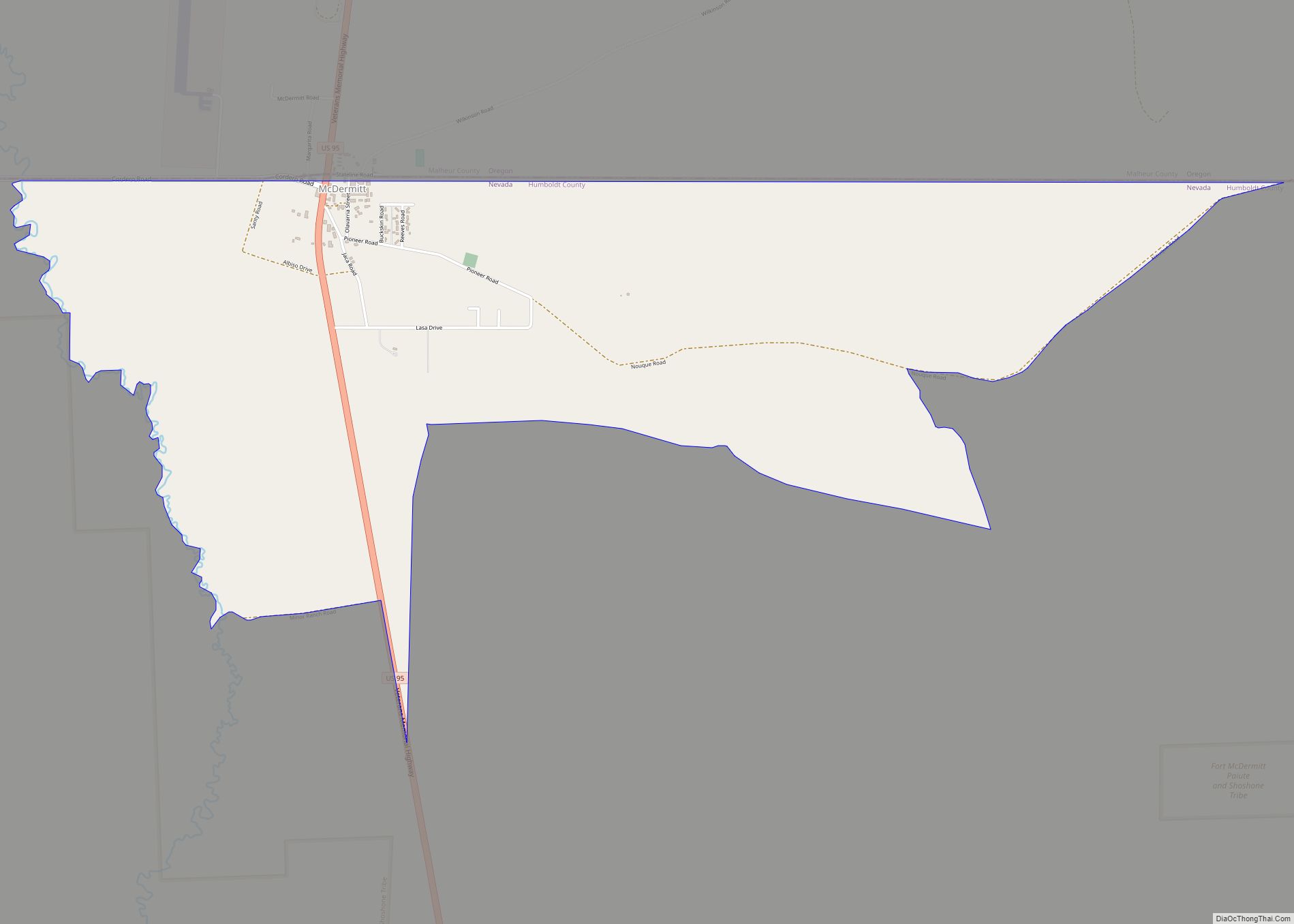 Map of McDermitt CDP