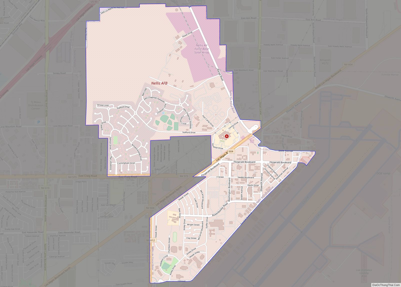 Map of Nellis AFB CDP