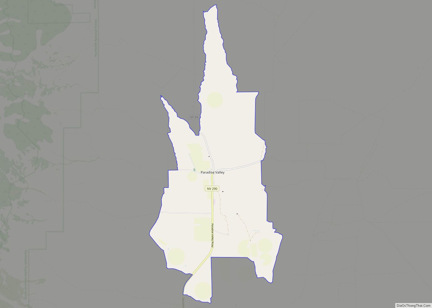 Map of Paradise Valley CDP, Nevada