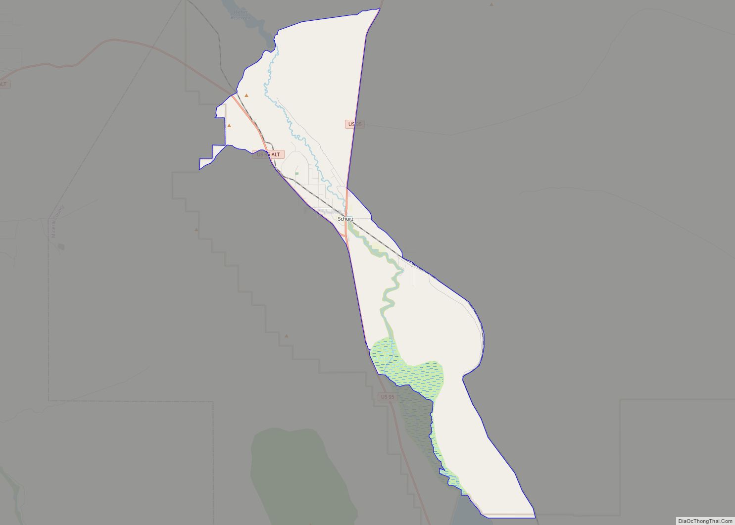 Map of Schurz CDP