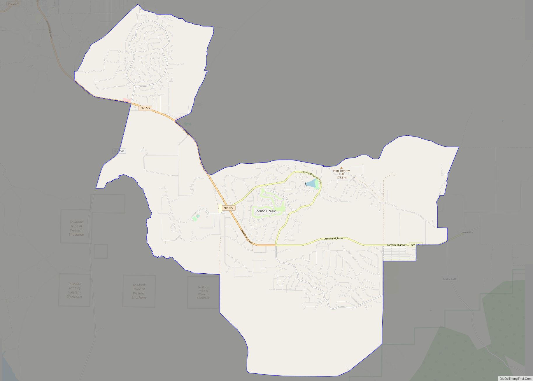 Map of Spring Creek CDP, Nevada