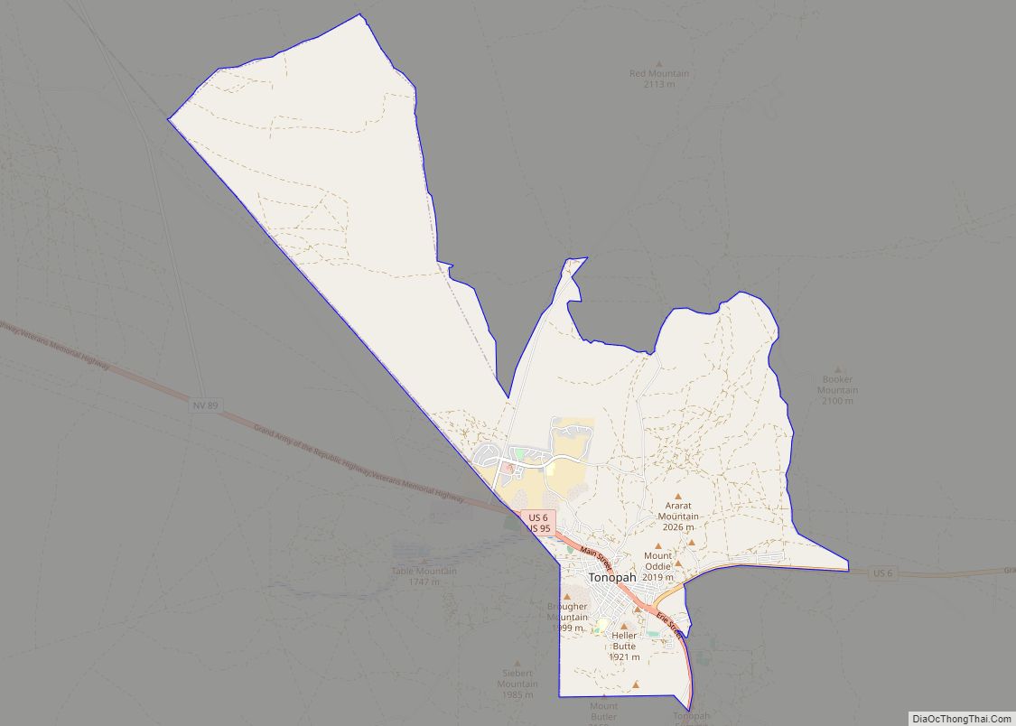 Map of Tonopah CDP, Nevada