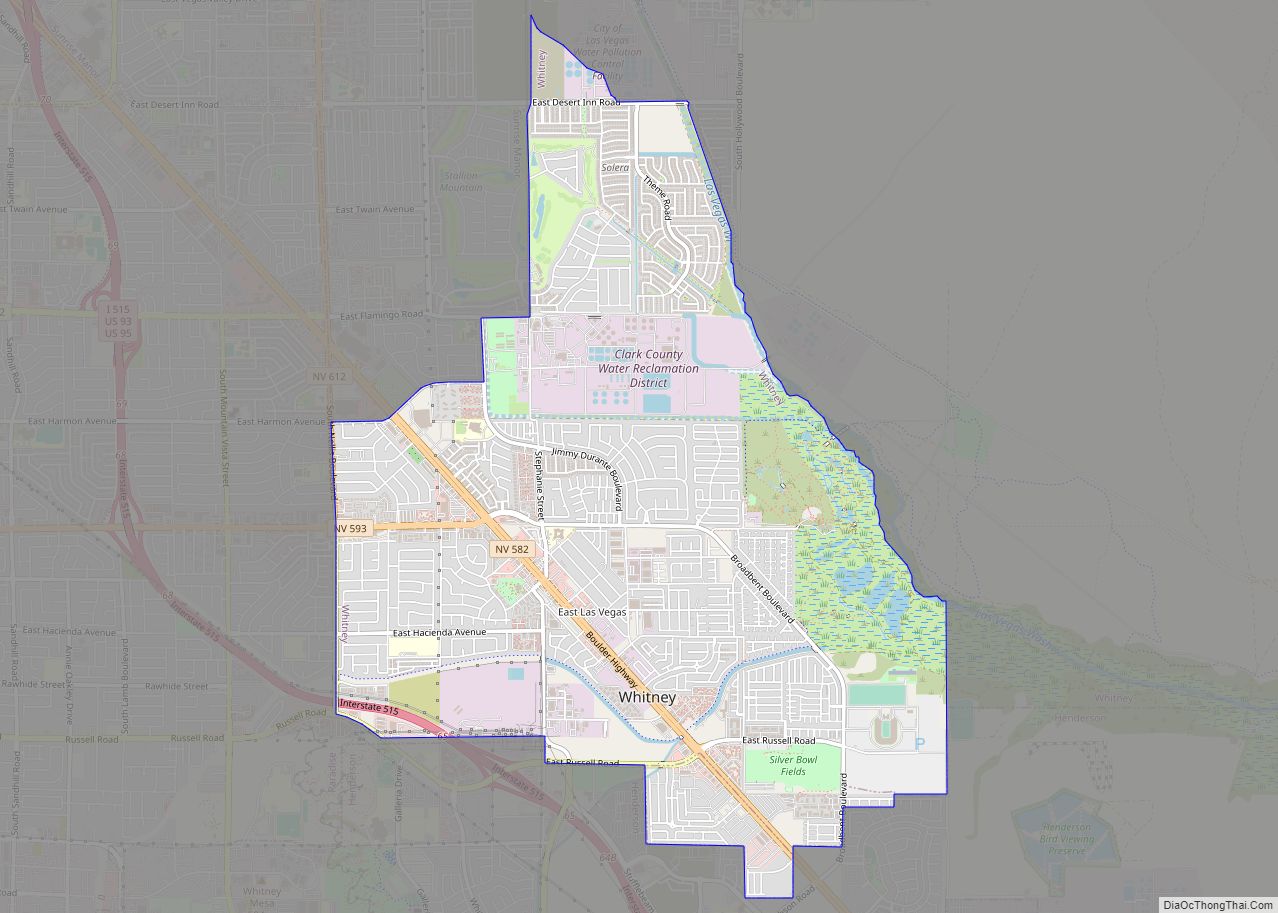 Map of Whitney CDP, Nevada