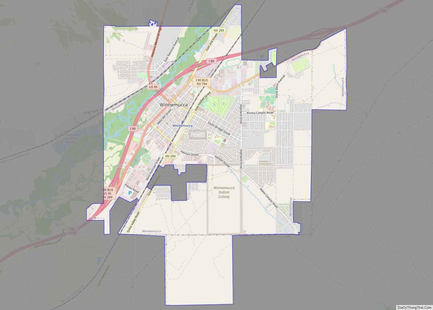 Map of Winnemucca city