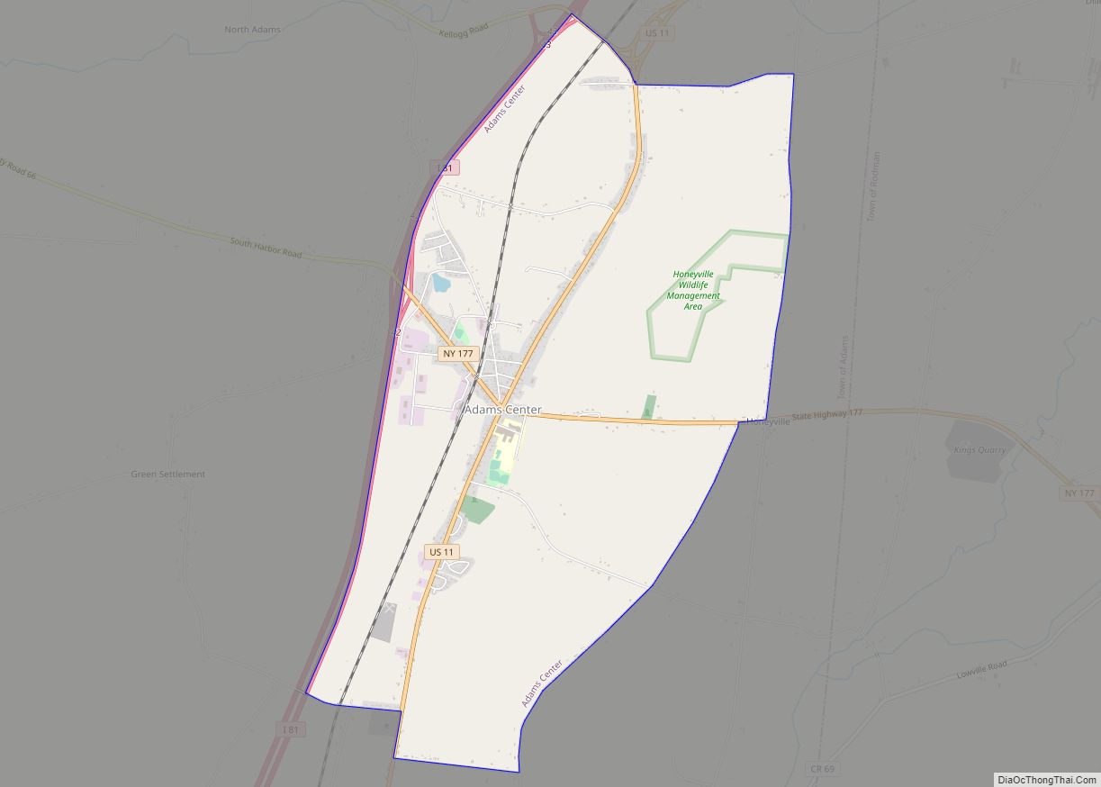Map of Adams Center CDP