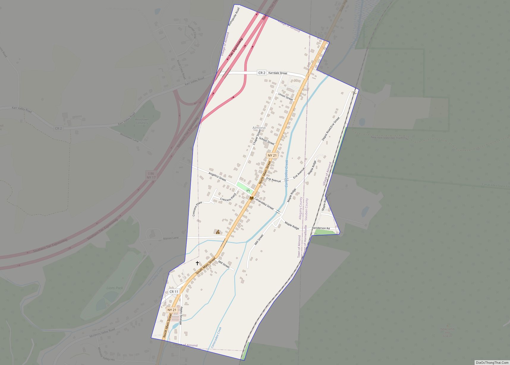 Map of Almond village
