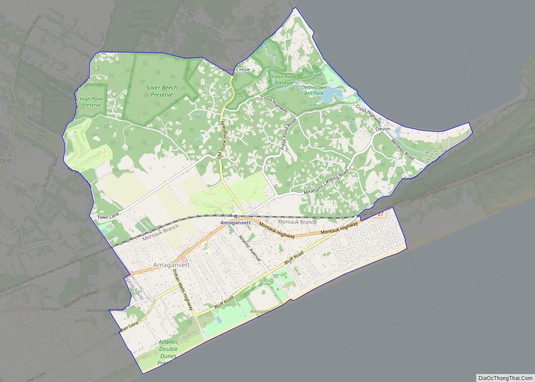 Map of Amagansett CDP