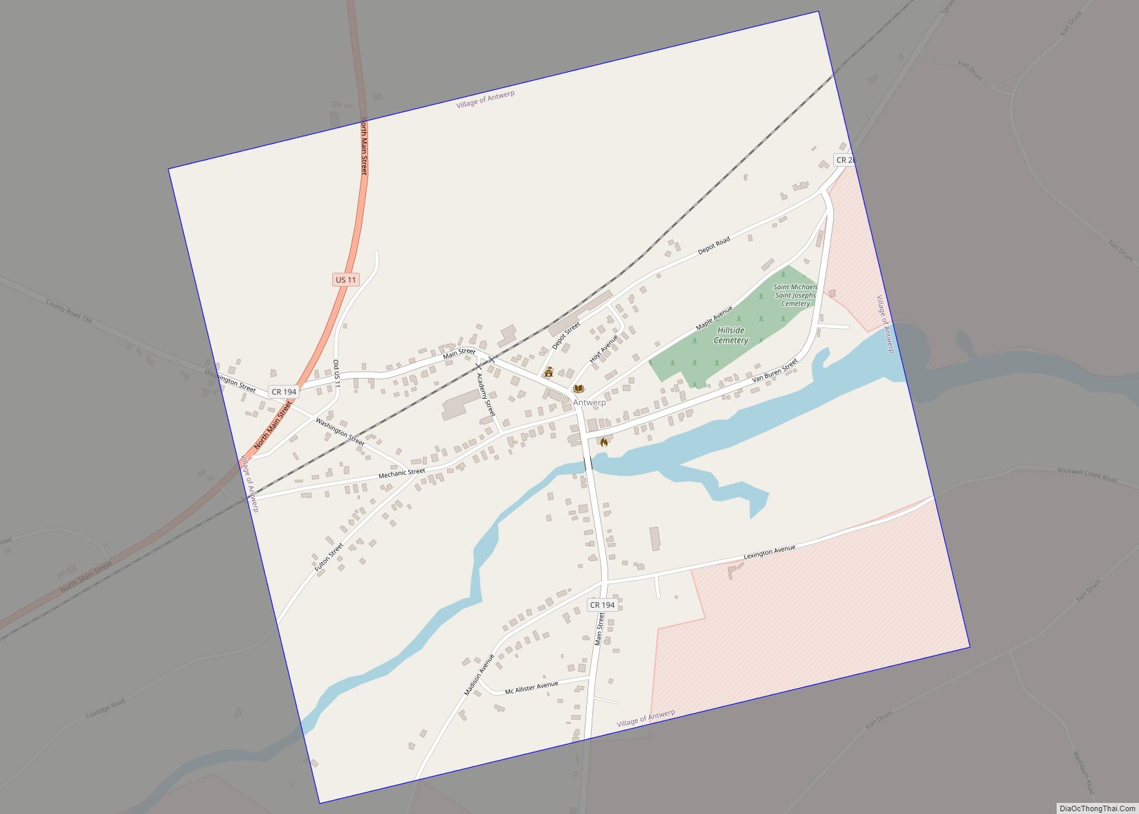 Map of Antwerp village