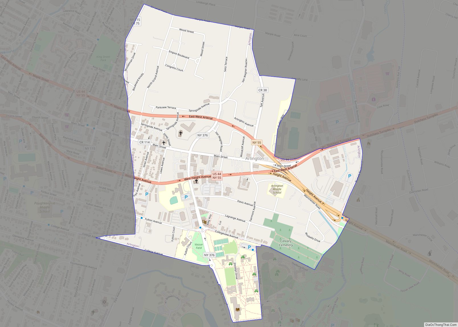 Map of Arlington CDP, New York