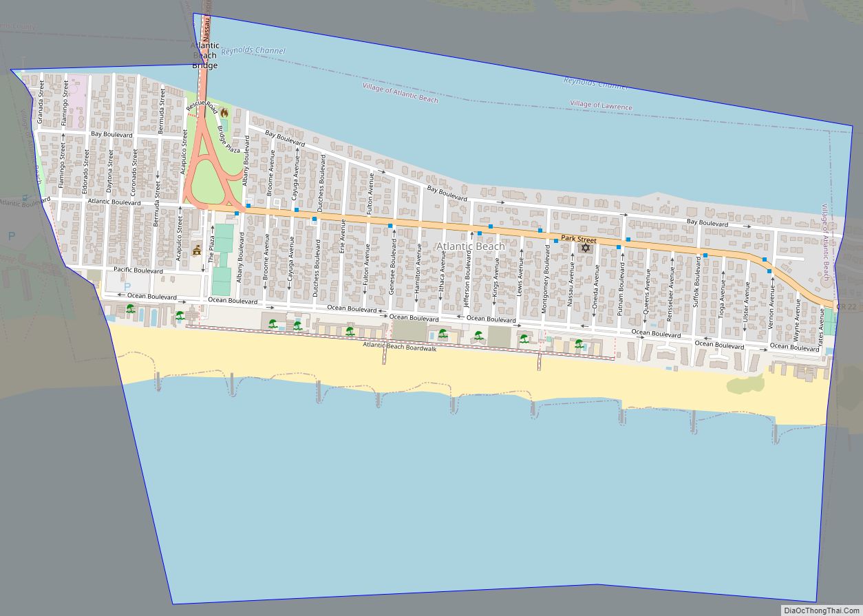 Map of Atlantic Beach village, New York